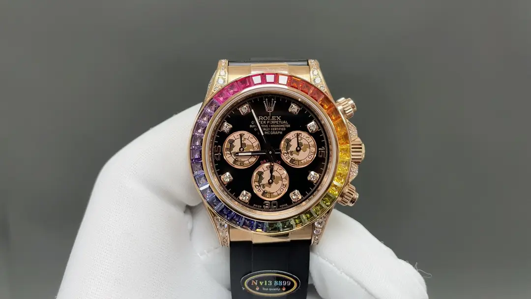 Dazzling rainbow daytona replica 40MM Everose Gold 116595RBOW