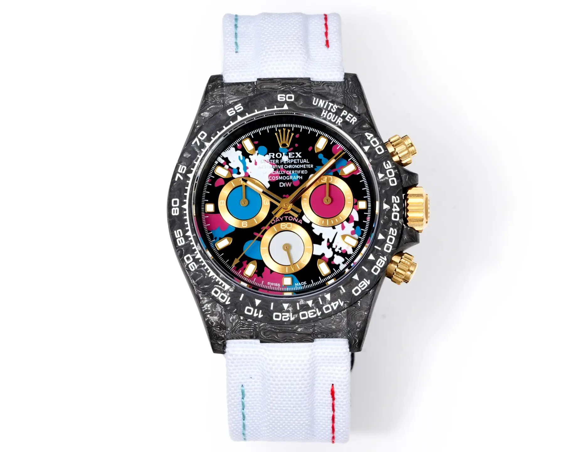 Unforgettable diw daytona replica 40MM Motley Lady Carbon Edition
