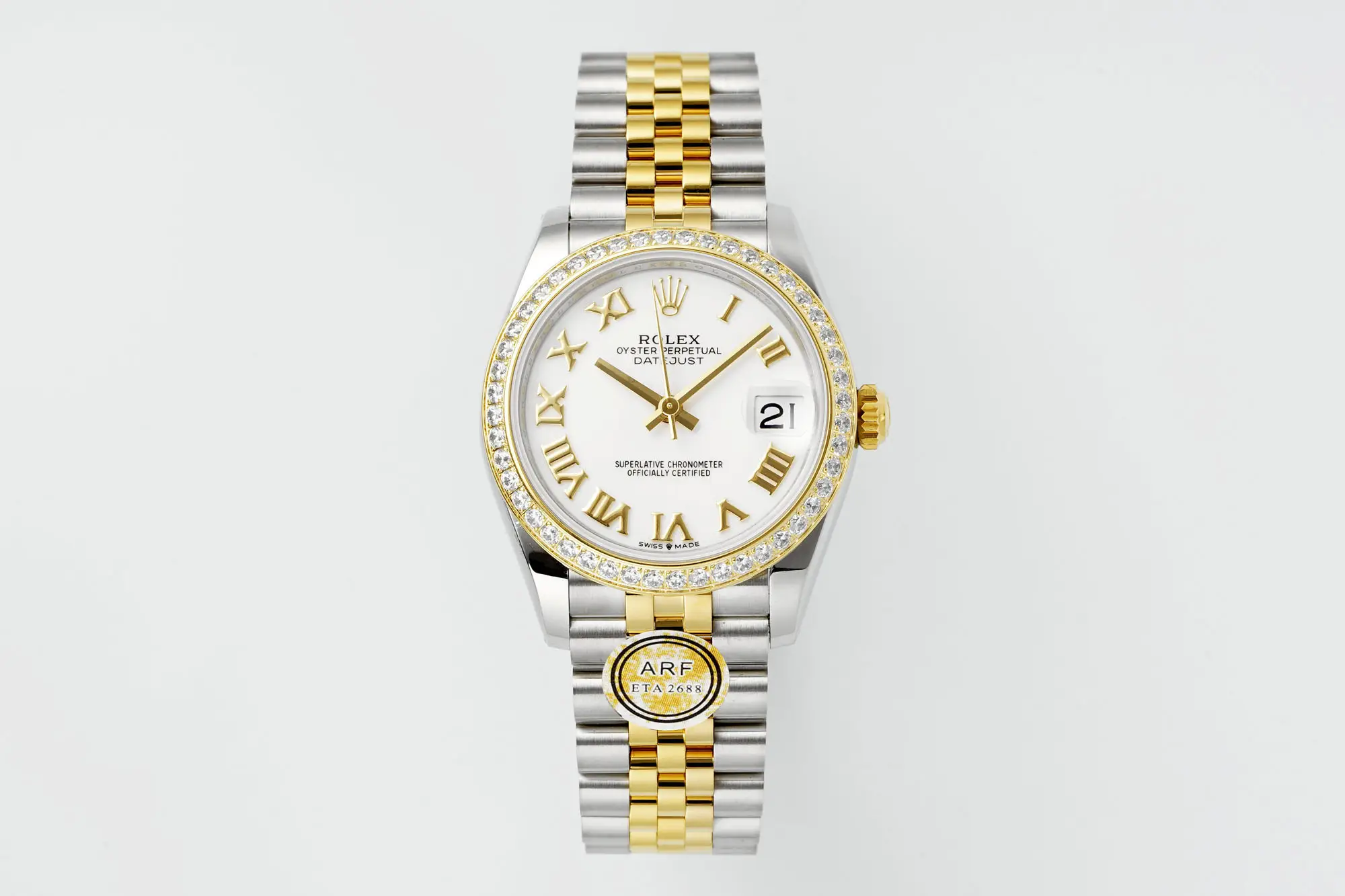 Elegant roman datejust 31mm replica Two-Tone Diamond Bezel Edition