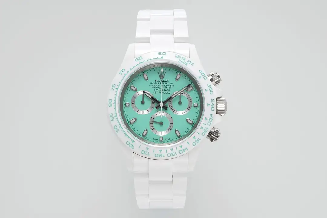 Premium Rolex Daytona Mint Ceramic replica 40MM White Ceramic Bracelet Edition